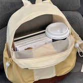 Patchwork Contrast Color Casual Simple Backpacks Vintage Outdoor Travel Bags Y2k Aesthetic Preppy Schoolbags
